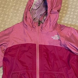 The North Face Toddler Warm Storm Rain Jacket pink/purple girls 3t hood + zipper